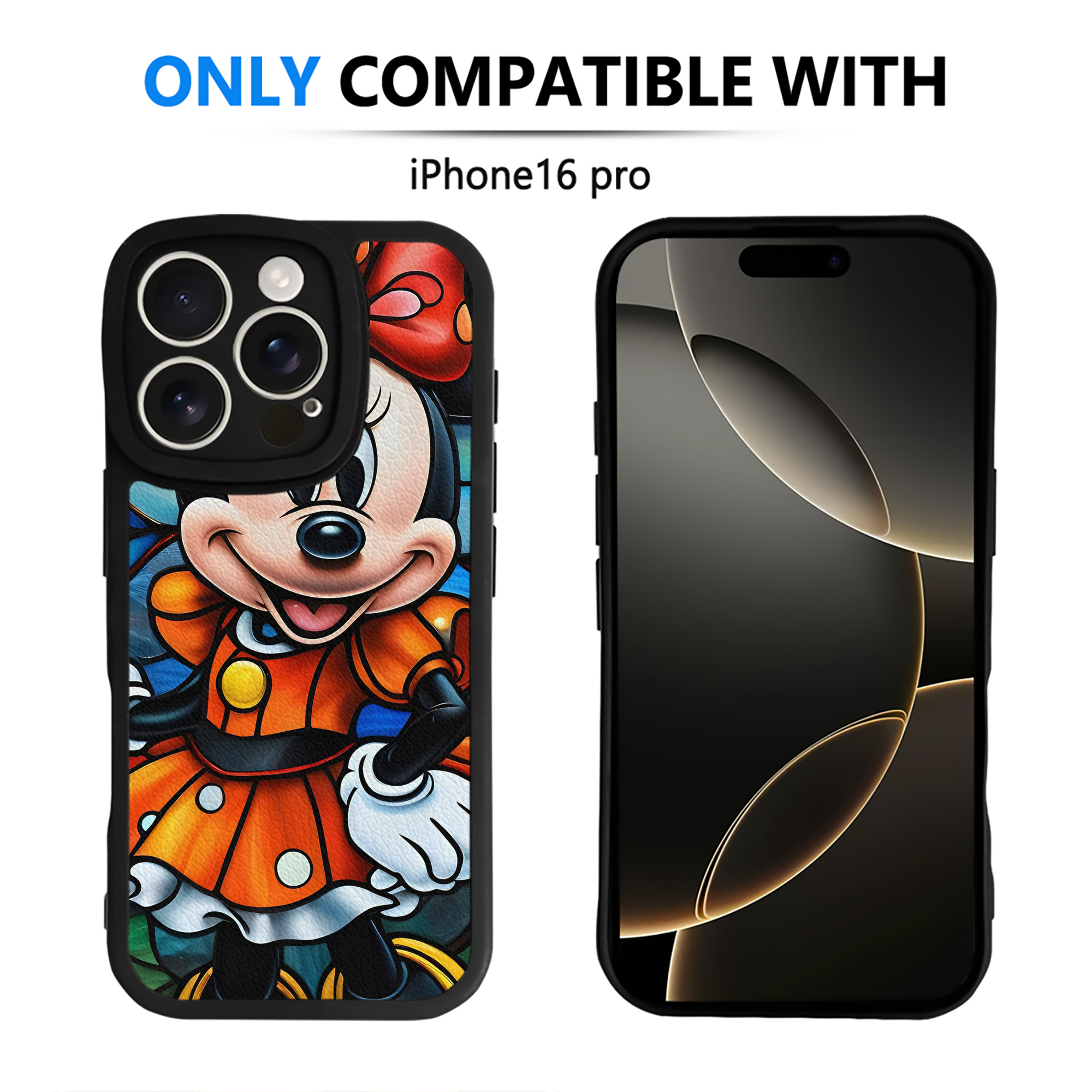 （画像用） ミッキーマウス Mickey Mouse 【iPhone 16シリーズ対応】シリコンスマホケース（レザー調） 材質：シリコン